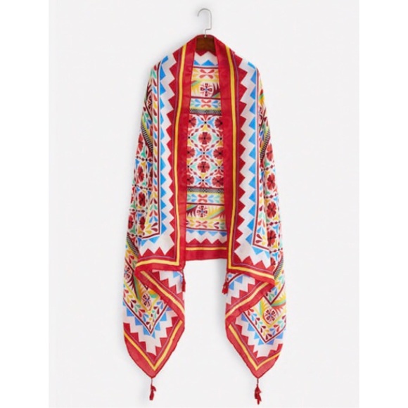 Accessories - Tribal print scarf with tassels